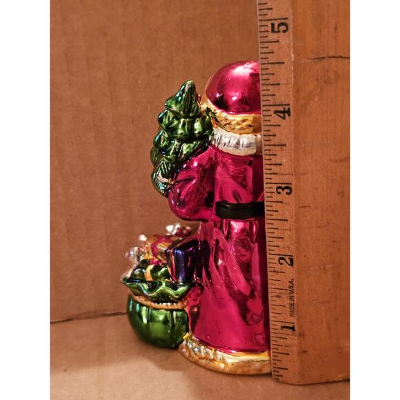 Christmas Fantasy Ltd Wonderland Gift Santa Collection Ceramic Santa 5" Metallic - Picture 6 of 7